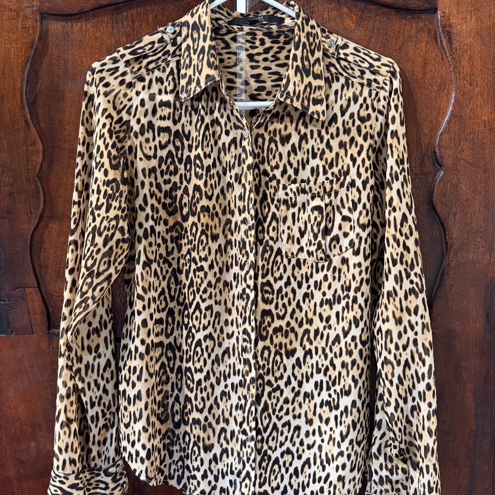 Guess Leopard Print Women's Blouse SIZE M